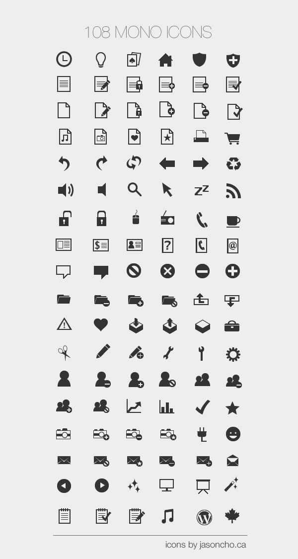 108 Mono Icons